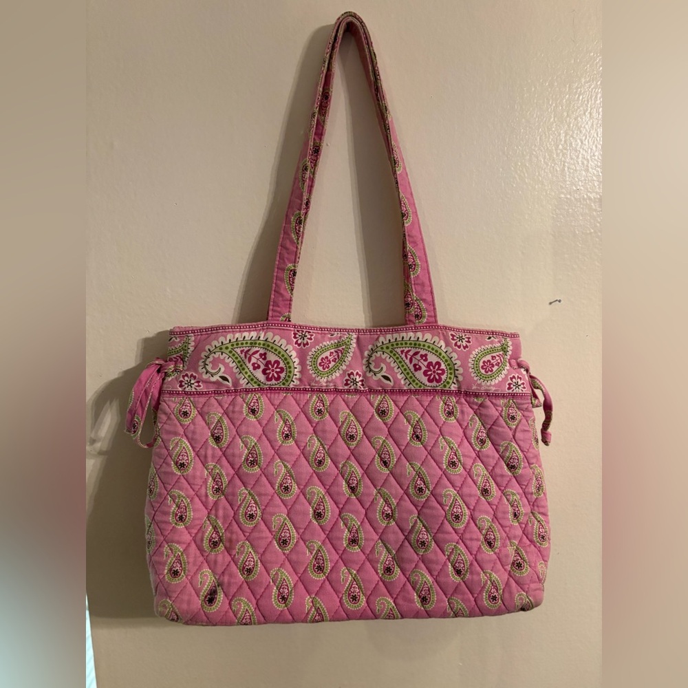 Vera Bradley Pink Paisley Quilted Shoulder Tote